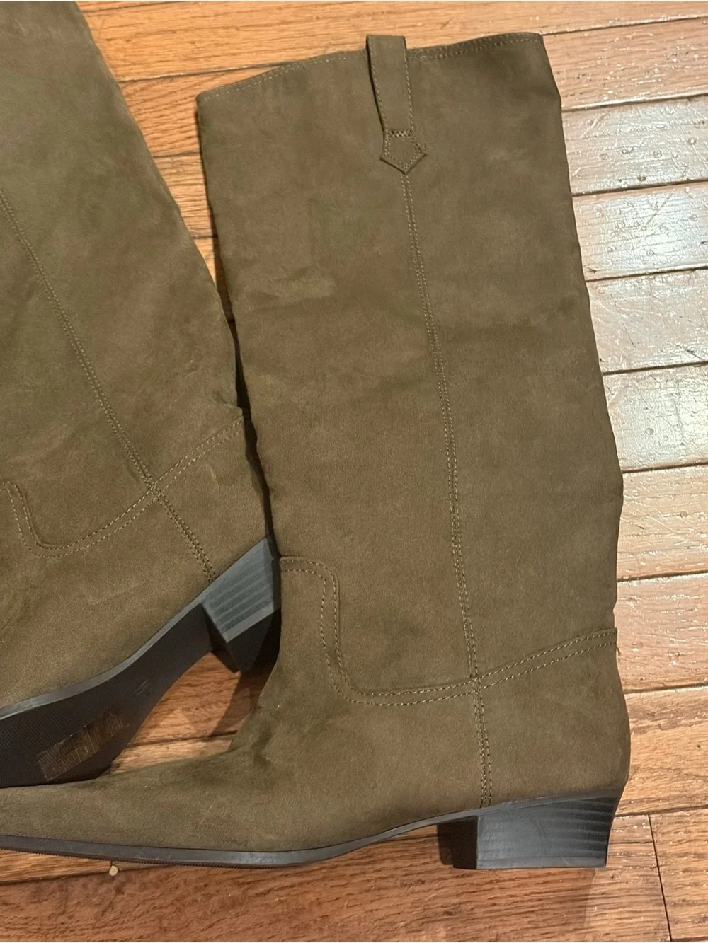 H&M Brown Suede Over-the-Knee Western Boot